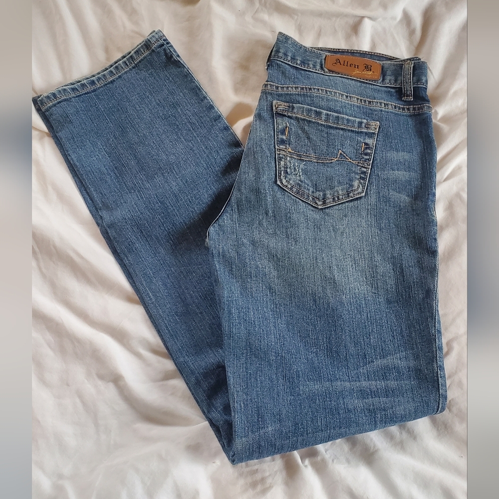 Allen B. By Allen Schwartz Women's Distressed Blue Straight Leg Jeans, Sz 6